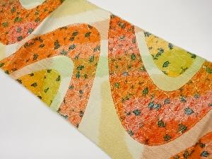 リサイクル 手織り真綿紬曲線に宝尽くし模様織出し名古屋帯